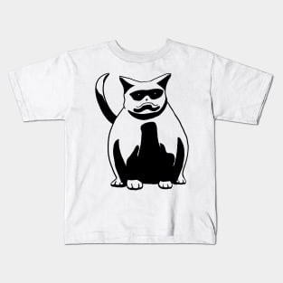 Emotional Cat Black Kids T-Shirt